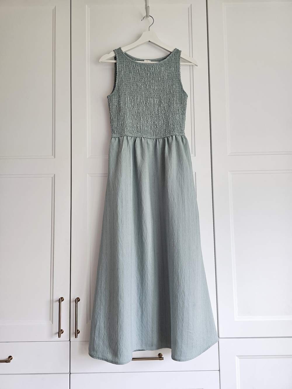 Joie Duckegg Blue Sage Green Smocked Tank Maxi Dress - XS NWOT $99